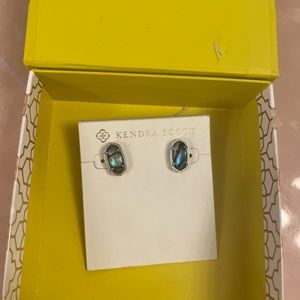 Brand New Kendra Scott Ellie Earrings in Silver and Abalone